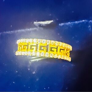 New 18K Solid Real Gold diamond ring band sz 6.5 6.75 7 & sizable